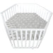 Box per bambini ROBA LITTLE STARS Hegaxonal - Altezza regolabile - Rivestimento imbottito - Ruote frenanti - Legno laccato bianco - Motivo a stelle