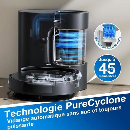 ECOVACS Deebot N20 Pro PLUS - Robot aspirapolvere da 8000Pa con raccolta automatica della polvere - 45 giorni di pulizia autonoma