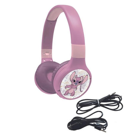 Cuffie Angel 2 in 1 Bluetooth e cablate comode e pieghevoli per bambini con limitazione del suono