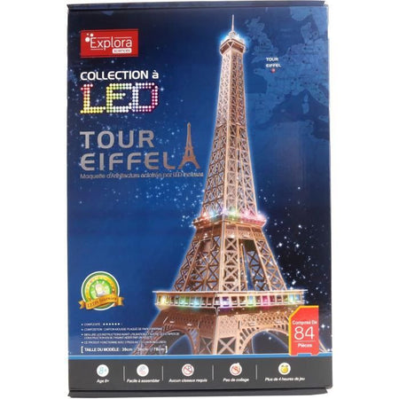 Puzzle 3D luminoso - All Eiffel - Gioco di costruzione - EXPLORA - 84 pezzi - Età 8+