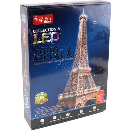 Puzzle 3D luminoso - All Eiffel - Gioco di costruzione - EXPLORA - 84 pezzi - Età 8+