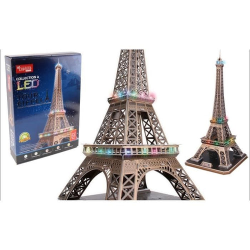 Puzzle 3D luminoso - All Eiffel - Gioco di costruzione - EXPLORA - 84 pezzi - Età 8+