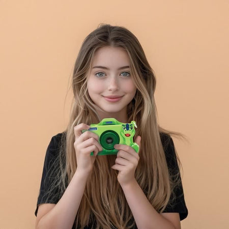 Fotocamera per bambini con protezione anti-dinosauro