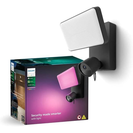Philips Hue Secure Outdoor Smart Security Camera Floodlight - 1080P - Integrato - Comunicazione bidirezionale