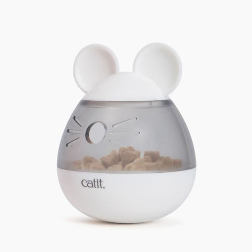 Distributore di snack per gatti - CATIT - PIXI - Design orecchie di topo - Bianco