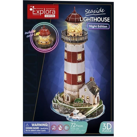 Puzzle 3D del faro - Gioco di costruzione - EXPLORA - 72 pezzi - Da 8 anni in su
