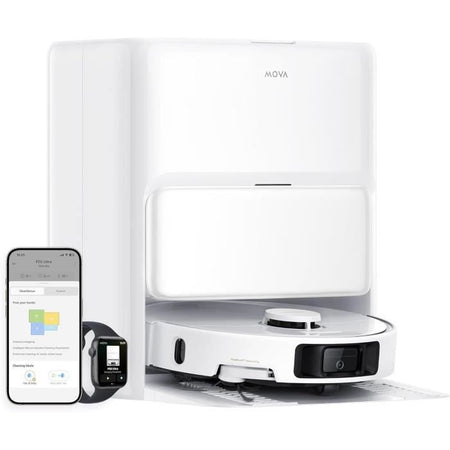 MOVA P50 Ultra - Robot aspirapolvere con stazione di ricarica - 19.000 Pa - Pulizia dagli angoli ai bordi