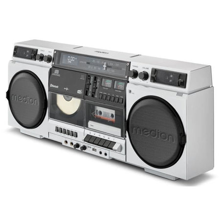 Ghetto Blaster - MEDION - Vintage - DAB+ - CD/Cassetta/USB/MP3 - 2x10W RMS - Argento