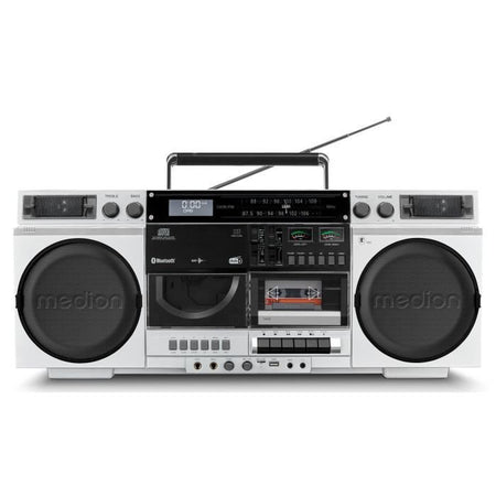 Ghetto Blaster - MEDION - Vintage - DAB+ - CD/Cassetta/USB/MP3 - 2x10W RMS - Argento