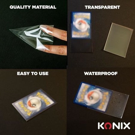 Bustine protettive per carte - KONIX - Bustine perfette - 100 tasche - Compatibile con Magic The Gathering, Pokémon - Trasparente