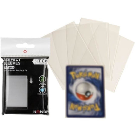Bustine protettive per carte - KONIX - Bustine perfette - 100 tasche - Compatibile con Magic The Gathering, Pokémon - Trasparente