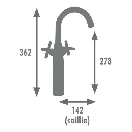 Edouard Rousseau - Miscelatore lavello alto Nanka - Nero