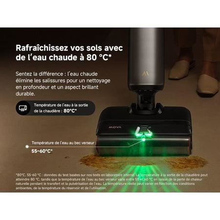 MOVA X4 Pro - Aspirapolvere - Lavaggio ad acqua calda - Anti-groviglio - Autopulente a 100 C - Aspirazione 20 kPa