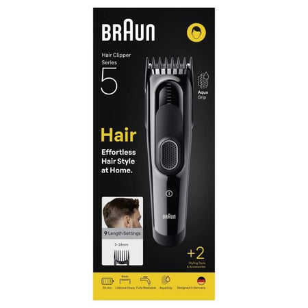 Tagliacapelli - BRAUN - HC5510 - Senza fili - 50 min - 9 impostazioni - Nero