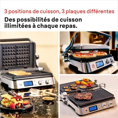 Grill multifunzione - BRAUN - Multi Pro 9 - 2000 W - 3 posizioni di riscaldamento - Nero / Acciaio