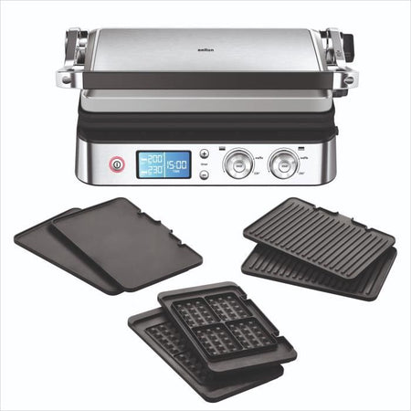 Grill multifunzione - BRAUN - Multi Pro 9 - 2000 W - 3 posizioni di riscaldamento - Nero / Acciaio