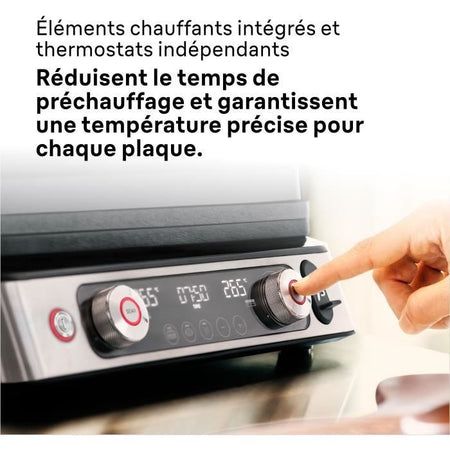 Grill multifunzione - BRAUN - Multi Grill 9 Pro - 2200 W - 3 posizioni di riscaldamento - Nero / Acciaio