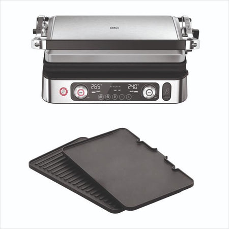 Grill multifunzione - BRAUN - Multi Grill 9 Pro - 2200 W - 3 posizioni di riscaldamento - Nero / Acciaio