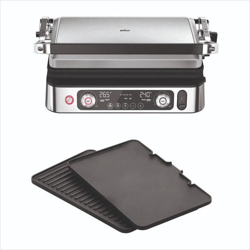 Grill multifunzione - BRAUN - Multi Grill 9 Pro - 2200 W - 3 posizioni di riscaldamento - Nero / Acciaio