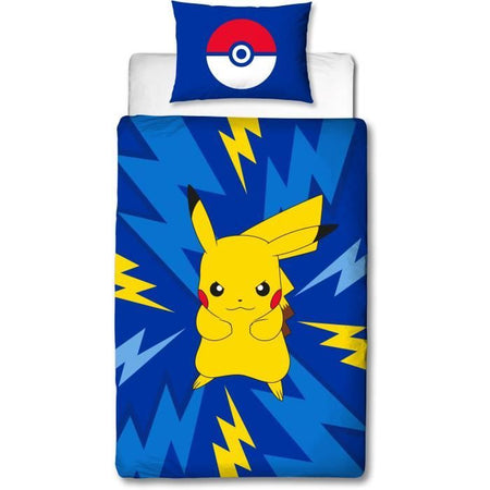 Completo letto reversibile - POKEMON - Pikachu IV - Microfibra - 1 copripiumino 140 x 200 cm + 1 federa 63 x 63 cm