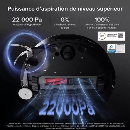 Sistema ROBOROCK SAROS 10 R&D - Robot aspirapolvere con base ad acqua completamente autonoma - 22000 Pa - LDS retrattile