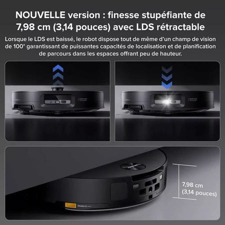 Sistema ROBOROCK SAROS 10 R&D - Robot aspirapolvere con base ad acqua completamente autonoma - 22000 Pa - LDS retrattile