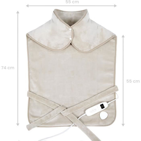 Termoforo per schiena e collo - LIVOO - DOS218C - 100 W - 60 x 90 cm - Flanella - Lavabile in lavatrice 30 - 50-65 - Crema