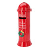 Mailbox cilindrica in metallo colore rosso con decorazioni natalizie