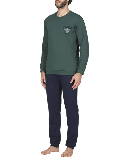 Alpina Uomo Pigiama Invernale Serafino Caldo Cotone Uomo AAL453 2512S64