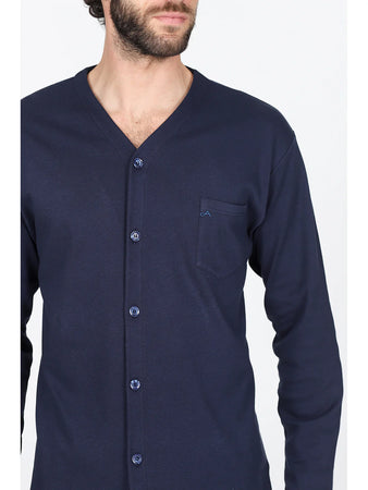 Alpina Uomo Pigiama Invernale Cardigan in interlock di puro cotone AAL743 2512S76