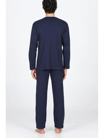 Alpina Uomo Pigiama Invernale Cardigan in interlock di puro cotone AAL743 2512S76