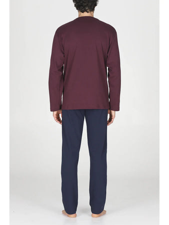 Alpina Uomo Pigiama Invernale Cardigan in interlock di puro cotone AAL743 2512S76