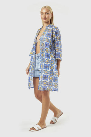 Kaftano stampa Maiolica | Verde Fashion