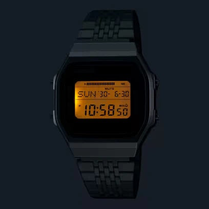 CASIO VINTAGE Mod. BLUETOOTH SMARTPHONE LINK - BLACK - built-in accelerometer senses body movements + steps counter - ALL BLACK