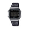 CASIO VINTAGE Mod. BLUETOOTH SMARTPHONE LINK - BLACK - built-in accelerometer senses body movements + steps counter - ALL BLACK