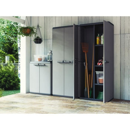 KIS Più mobile contenitore alto - 68 x 39 x 166 cm - Grigio antracite e nero