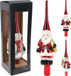 Puntale per albero di Natale in vetro decorazione natalizia h 28 cm