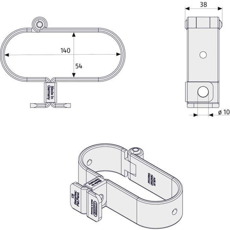 Portalucchetto - ABUS - 131/140 GateSec - Protezione per recinzioni da cantiere - Acciaio cementato - Anticorrosione