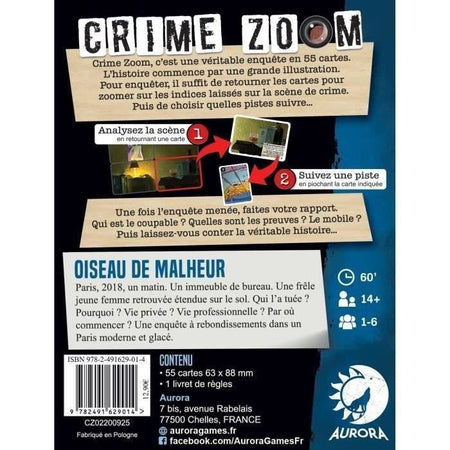 Crime Zoom: Bird of Misfortune - Asmodee - Gioco di investigazione - Età 14 - Da 30 minuti a 1 ora