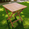 SOLEA - tavolino da giardino pieghevole in legno massiccio di acacia 70x70 Marrone
