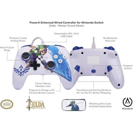 Controller cablato - POWER A - Nintendo Switch - Master Sword Attacj