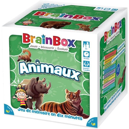 Gioco da tavolo - BrainBox - Animali - Gioco di osservazione e memoria - 1 giocatore o più - 8 anni e più