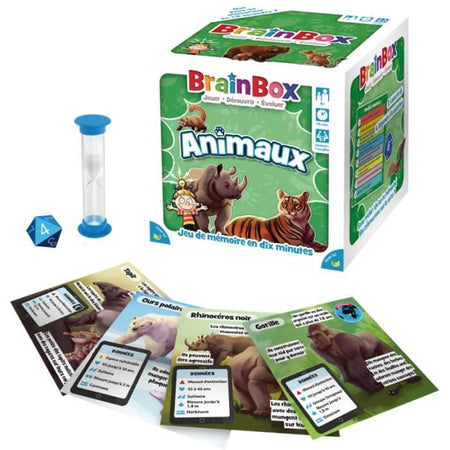Gioco da tavolo - BrainBox - Animali - Gioco di osservazione e memoria - 1 giocatore o più - 8 anni e più