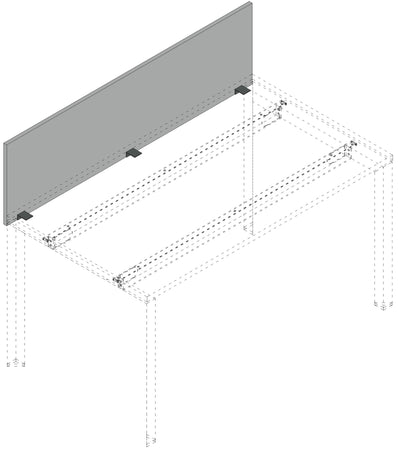 Schermo per scrivania da ufficio operativo cm. 128/148/168/188x2x48h