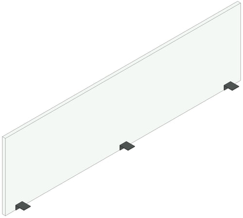 Schermo per scrivania da ufficio operativo cm. 128/148/168/188x2x48h