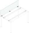 Schermo per scrivania da ufficio operativo cm. 128/148/168/188x2x48h