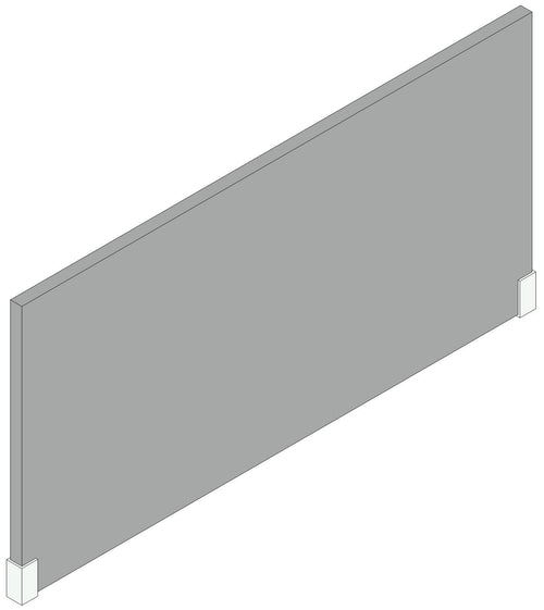 Schermo divisorio con 1 coppia di staffe per scrivania cm. 80x2x40h