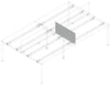 Schermo divisorio con 1 coppia di staffe per scrivania cm. 80x2x40h