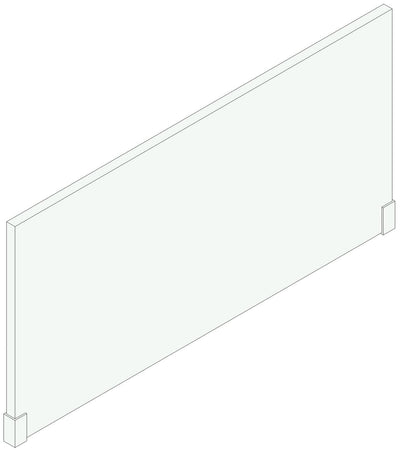 Schermo divisorio con 1 coppia di staffe per scrivania cm. 80x2x40h