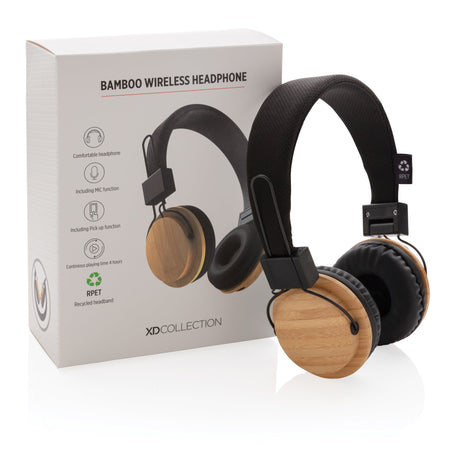 Headphone XD Connects Cuffie Wireless Bambù Brown